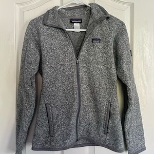 patagonia grey zip up sweatshirt